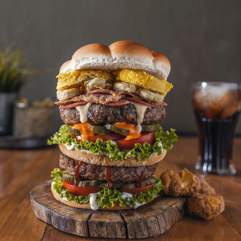 Award-winning smash burger with melted cheese on brioche